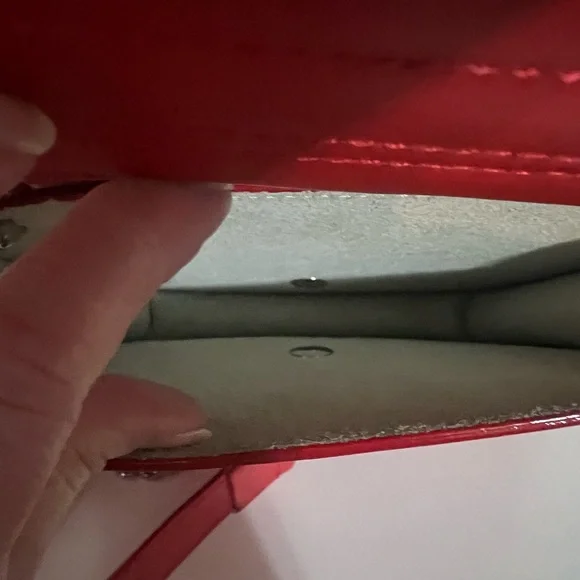 Like New Salar Fringed Red Leather Crossbody Bag Purse with Multicolor Layers - Picture 7 of 13